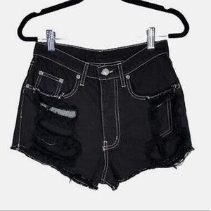 Black Distressed Carmar shorts